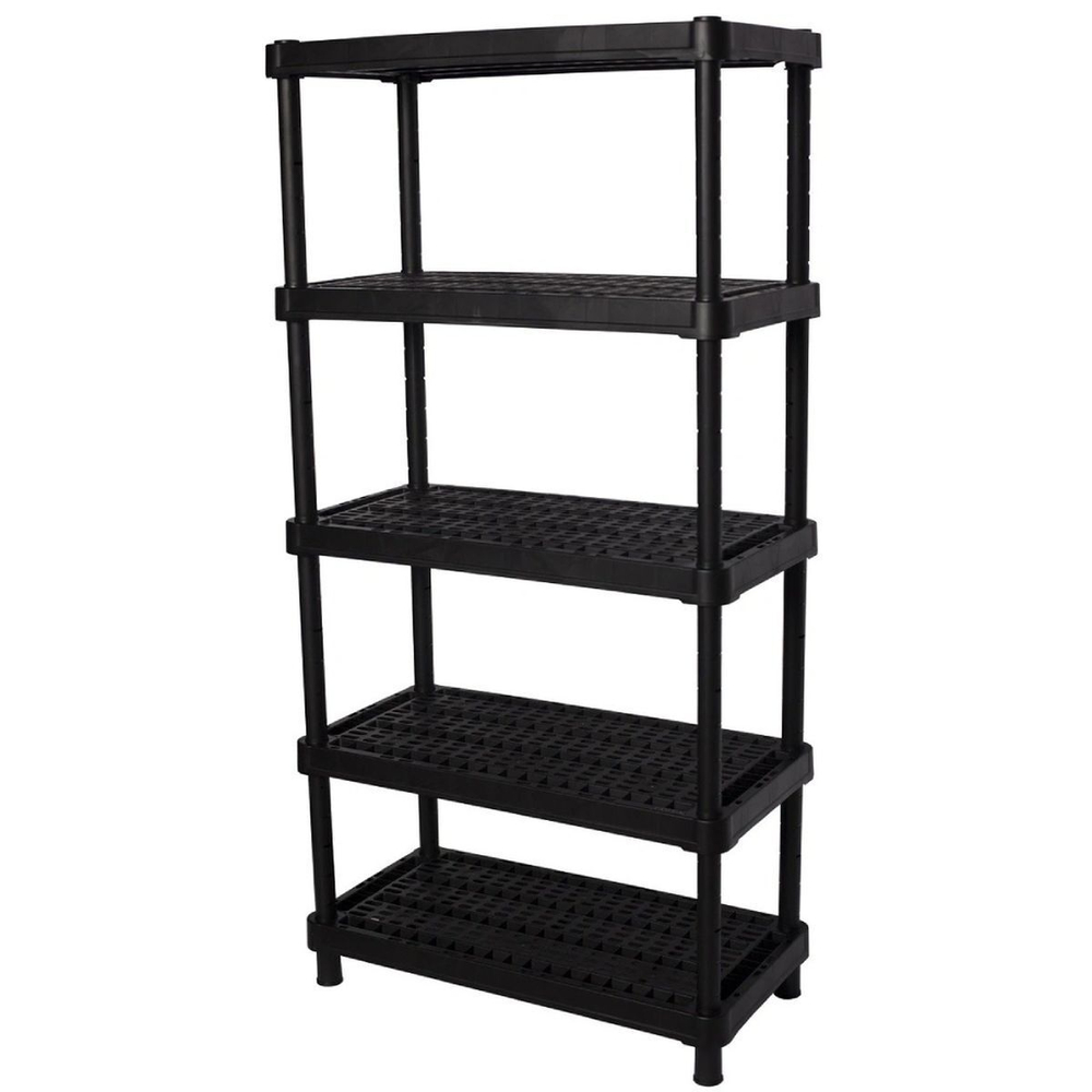 Полка универс, пластик, 5 секц, 90х45 см, вентилируемая, чер, Blocker, Expert, BR3805ЧР