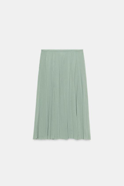 ZARA ЮБКА МИДИ — ZW COLLECTION, ПАСТЕЛЬНО-ЗЕЛЕНЫЙ