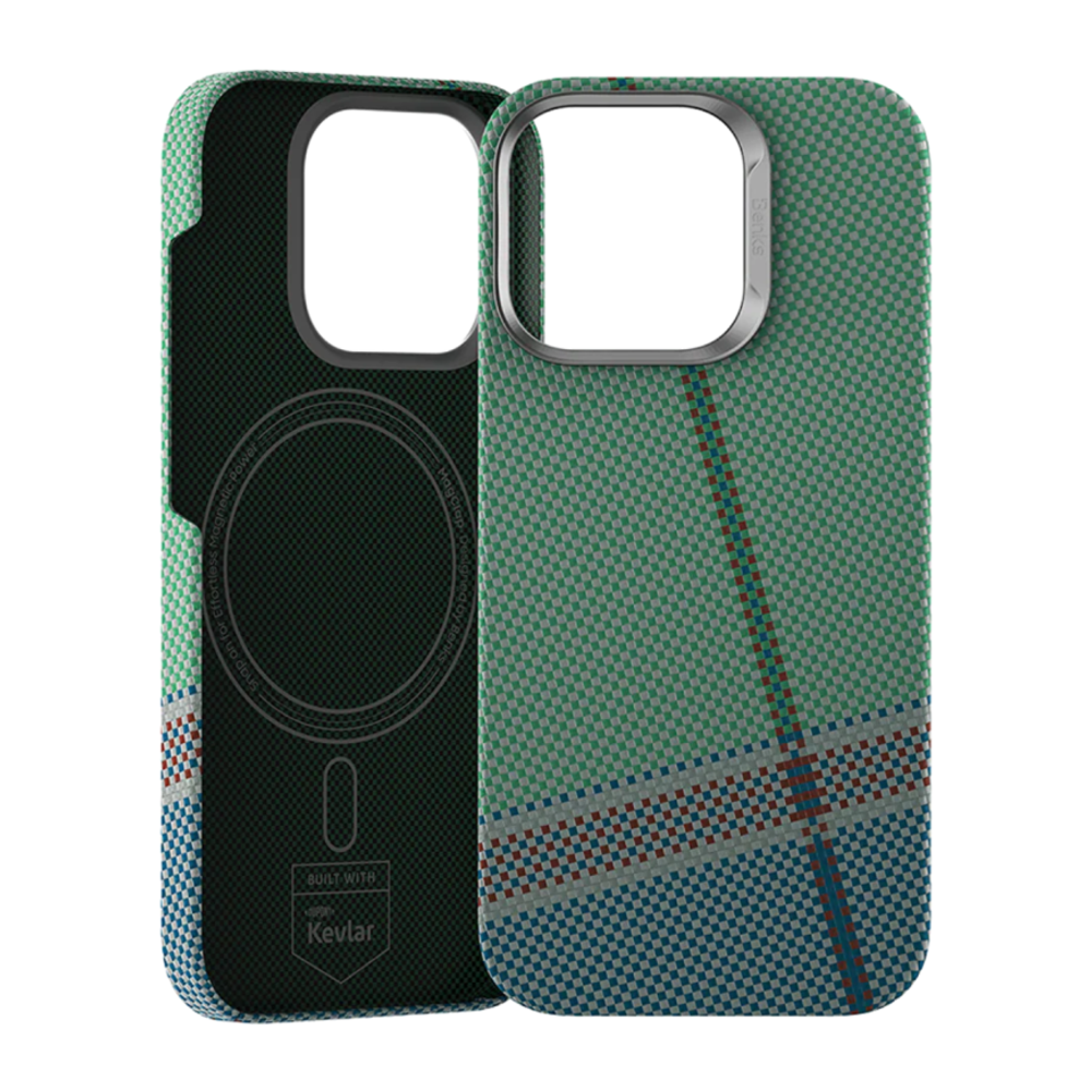 Кевларовый чехол MagSafe Benks ArmorAir PassionGreen для iPhone 16 Pro Тонкий чехол из арамидного волокна DuPont Kevlar плотностью 1500 ден