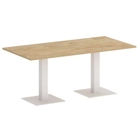 Onix Direct Стол прямоугольный O.SPRG-4 Тиквуд Светлый/Металл Белый 1800*900*750