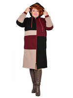 Зимняя удлинённая толстовка Брусника