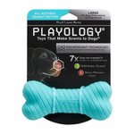 Playology двухслойная жевательная косточка DUAL LAYER BONE для собак средних и крупных пород с ароматом арахиса, большая, цвет голубой