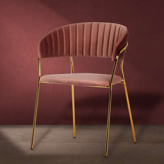 Стул Turin пудровый с золотыми ножками