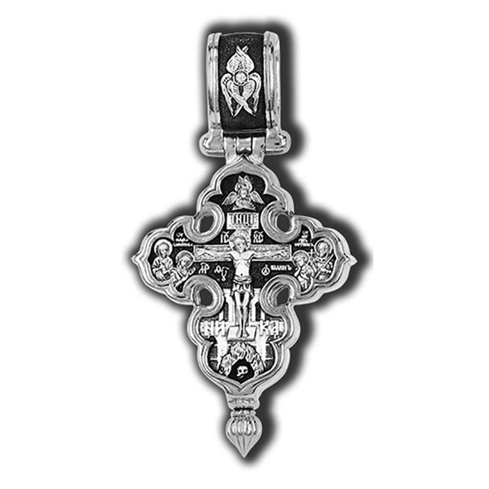 Мощевик с Распятием, Богородицей и святыми. Серебро 925°