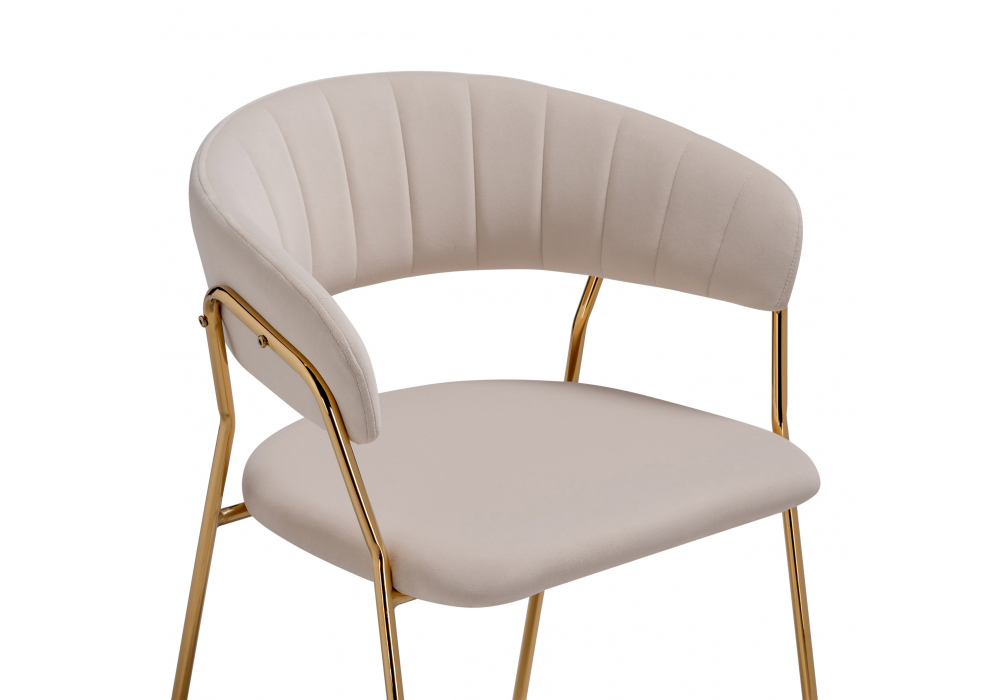 Стул на металлокаркасе Woodville Kamelia 1 beige, gold