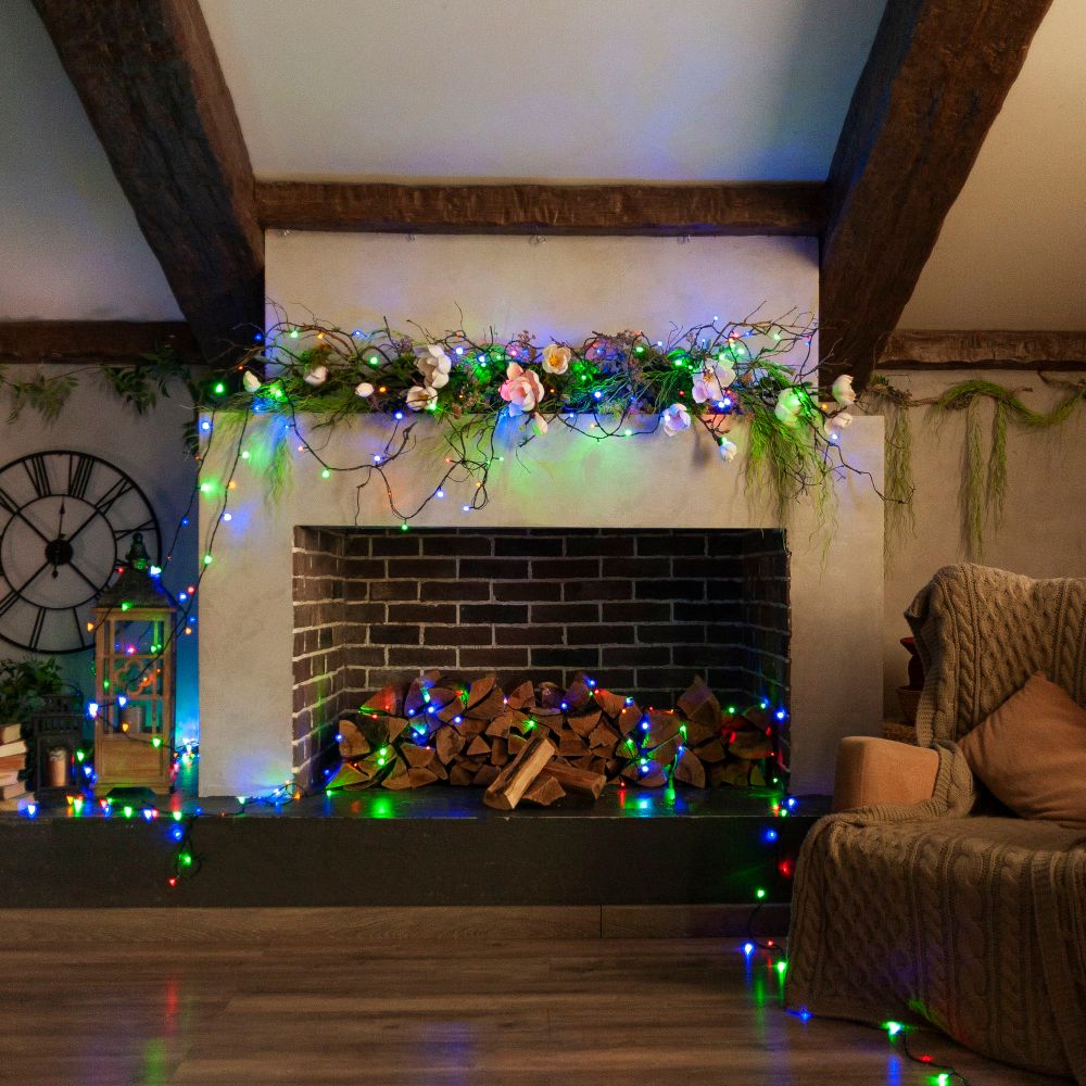 ULD-S5000-500-DGA MULTI IP20 Гирлянда светодиодная. 50м. 500 светодиодов. Разноцветный свет. Провод зеленый. ТМ Uniel