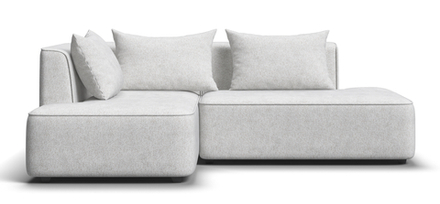 Угловой диван левый Кинг Твин Шенилл Клауд крем