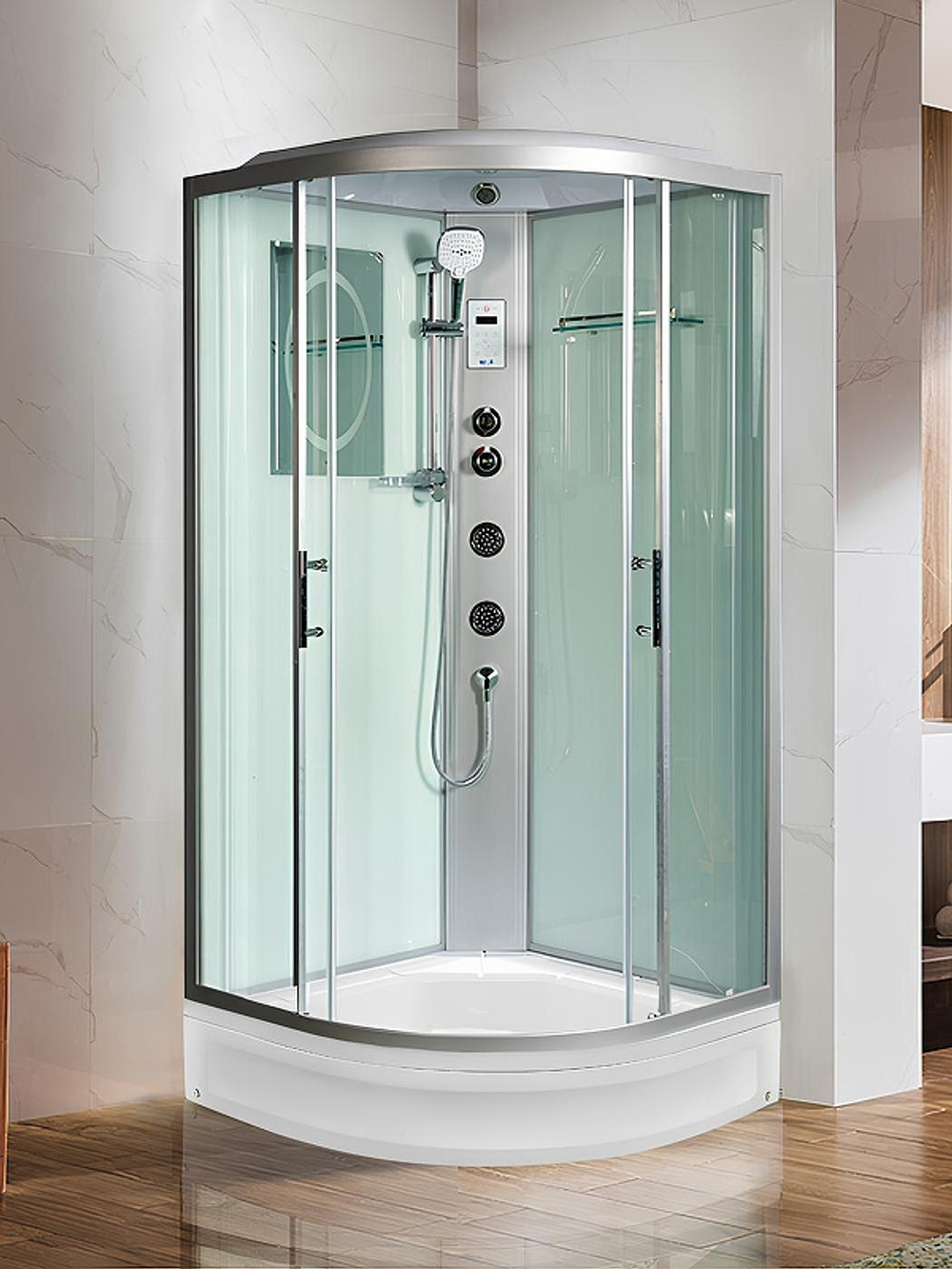 Душевая кабина WeltWasser (ВельтВассер) Werra XL 804, со средним поддоном, с электрикой и ГМ, 80x80x226