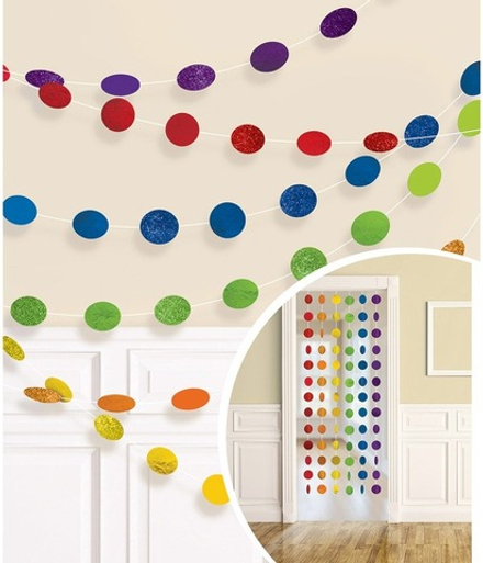 Гирлянда-круги «Радуга», 210 см, 6 шт