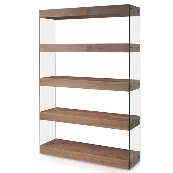 Стеллаж Angel Cerda 3091, 183х122 см, орех, стекло