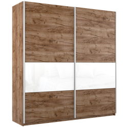 Шкаф-купе Прайм 2-дверный 2200 (Дуб табачный/Белое стекло), МК Е1