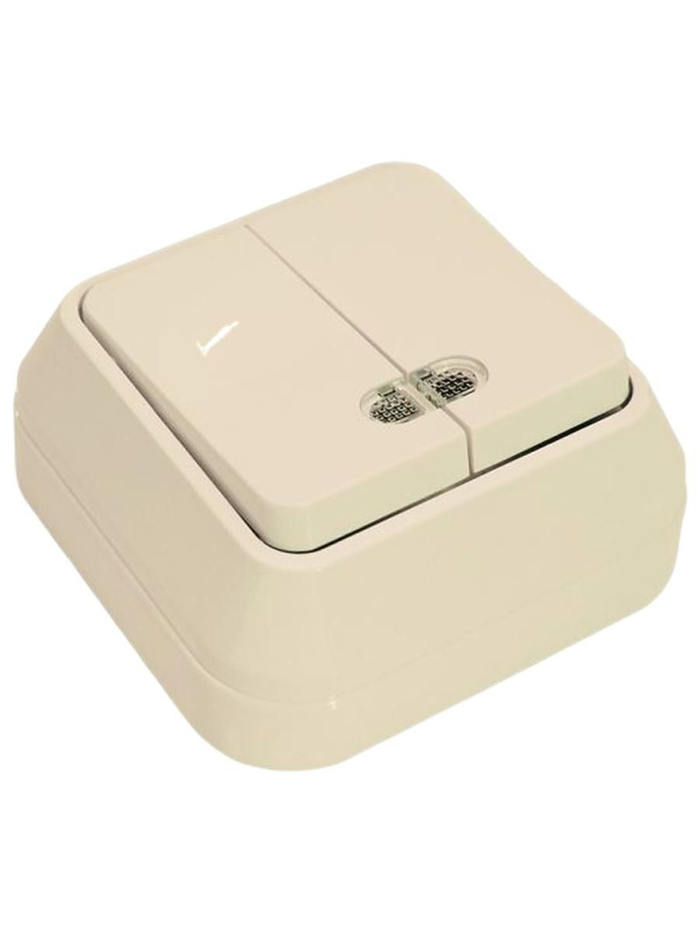 Выключатель 2-кл с подсветкой MAKEL 45123