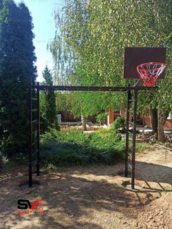 Монтаж уличной шведской стенки Sv Sport Рукоход (4 вертикальных столба)