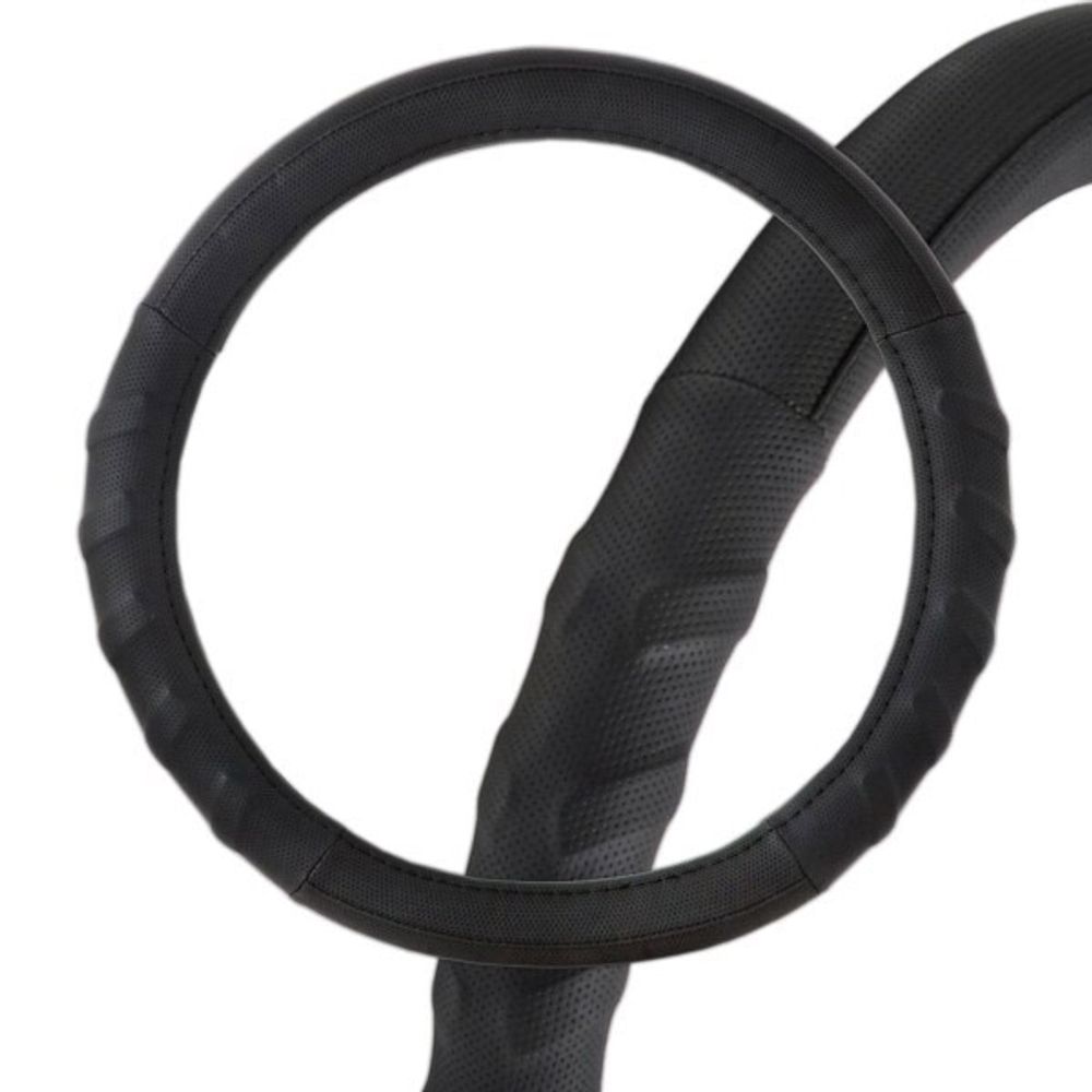 Оплетка руля M 37-38 см экокожа черная Touch-2 (SKYWAY)
