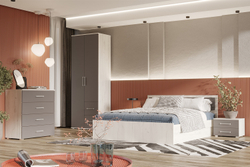 Комод Фиеста (800), Графит, Дуб Крафт белый