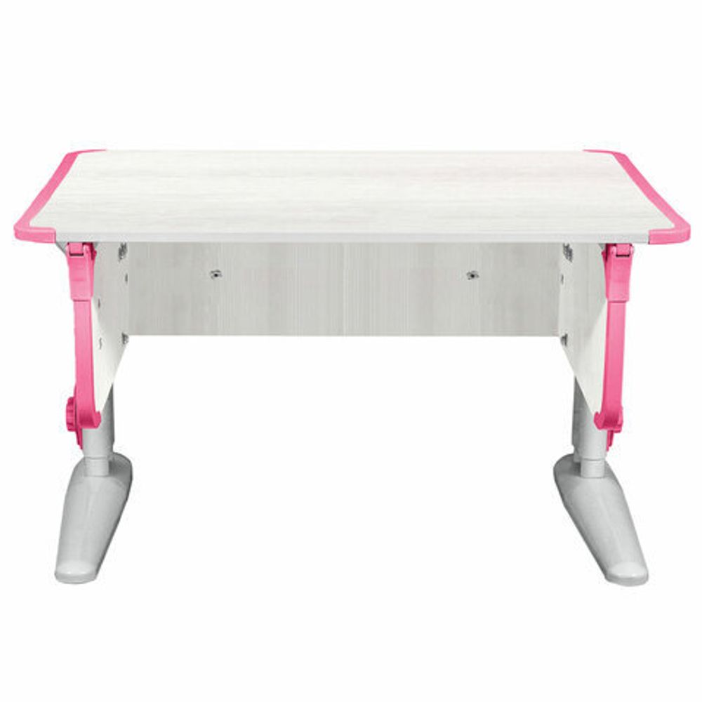 Стол-парта регулируемый "ДЭМИ" СУТ.43, 1000х550х530-815 мм, серый каркас, пластик розовый, рамух белый (КОМПЛЕКТ)