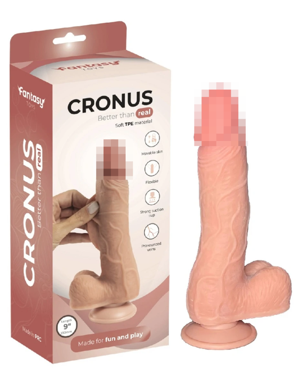 Фаллоимитатор Cronus с подвижной кожей Fantasy Toys 23 см