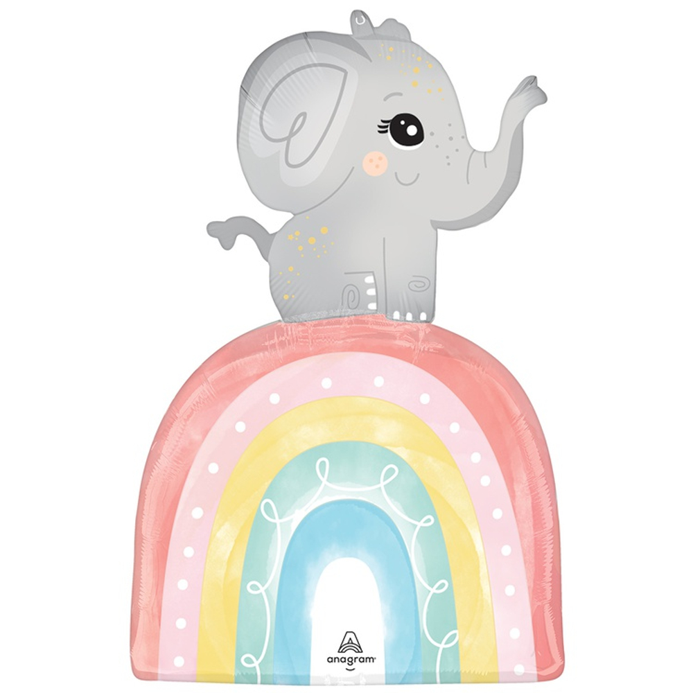 Шар Фольгированный Слоненок Радуга сатин (Ассорти)