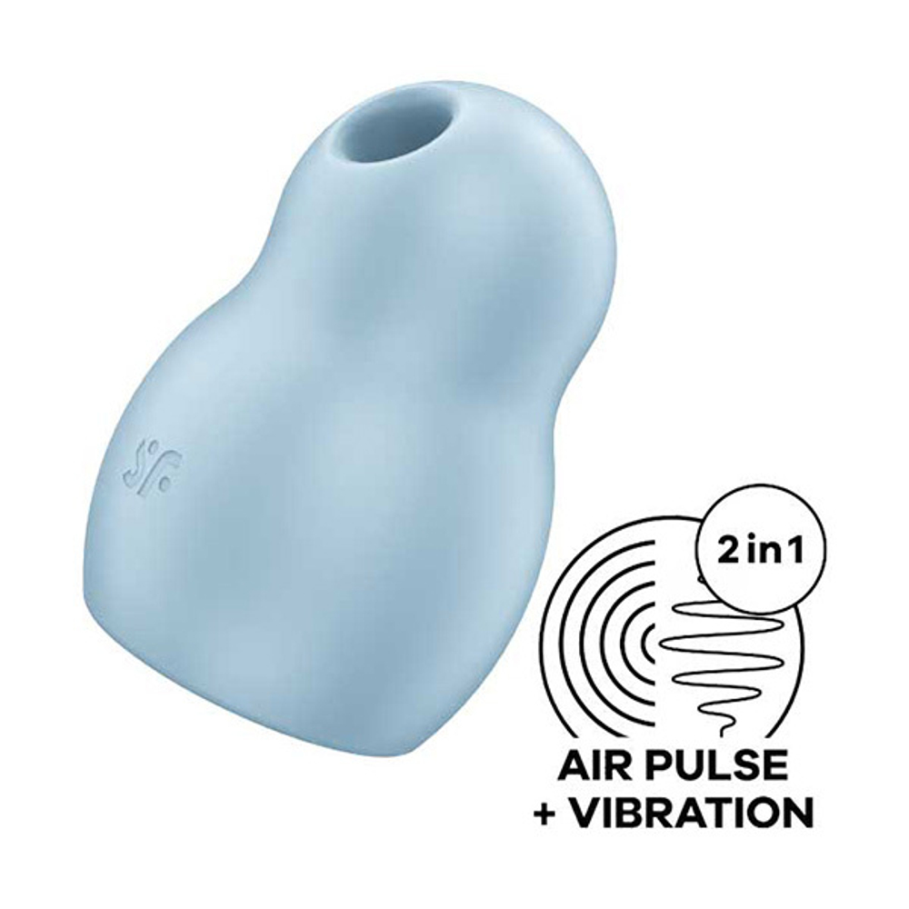 Голубой вакуумный стимулятор клитора 9см Satisfyer Pro To Go 1