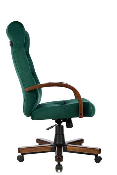 Кресло руководителя Бюрократ T-9928WALNUT Fabric зеленый Italia Green крестов. металл/дерево