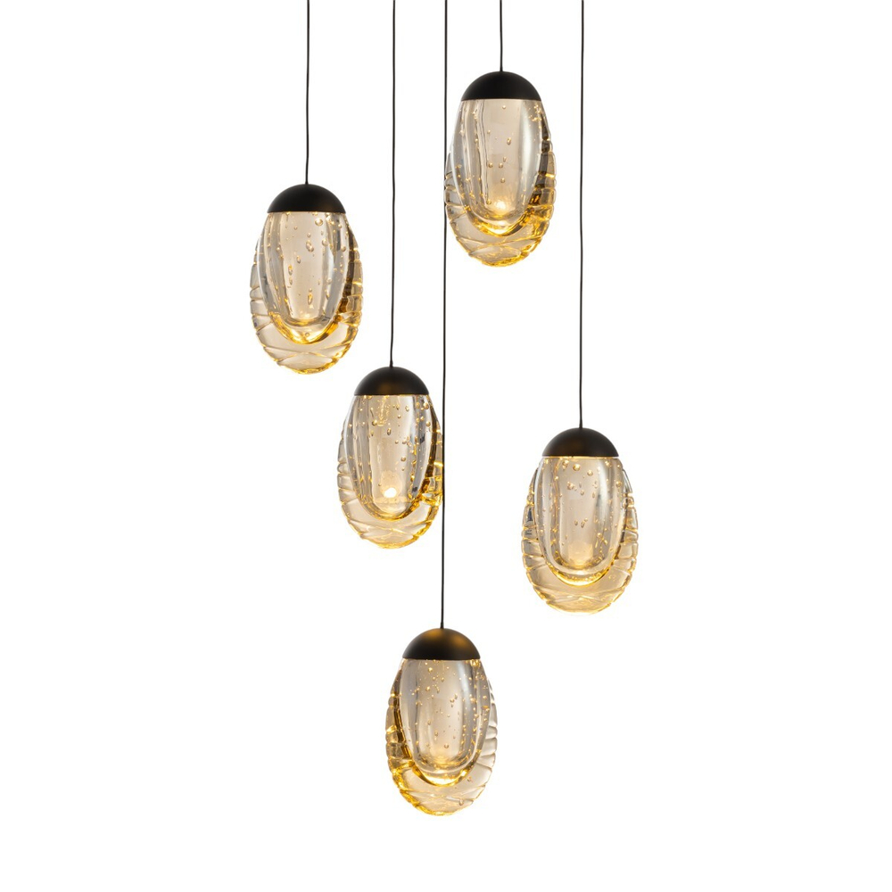 Подвесной светильник MD25090022-5A matt black/champagne