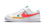 Middle-aged children's Nike Blazer Low 77 simple velcro casual non-slip wear-resistant lightweight low-top sneakers white pink blue