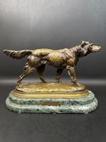 Бронзовая скульптура «Охотничья собака. Сеттер»
