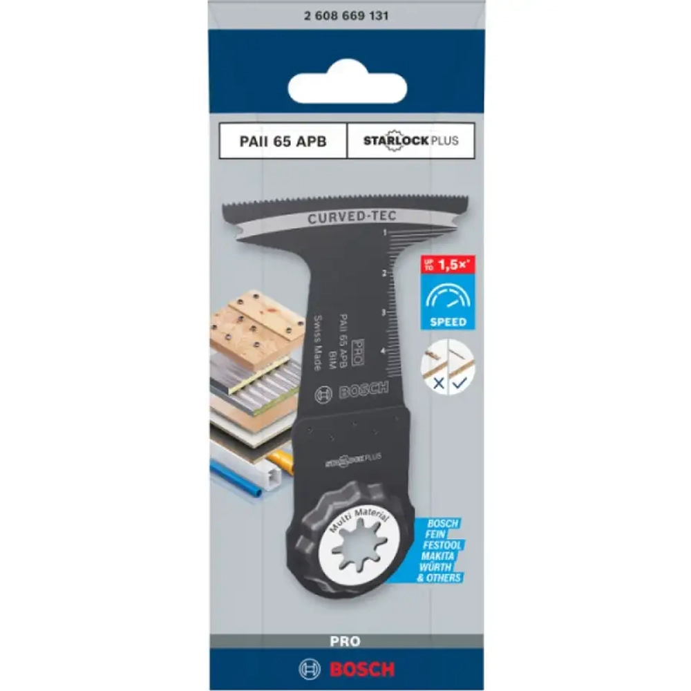 Погружное полотно 65х55 мм Wood and Metal PRO StarlockPlus BIM PAII 65 APB BOSCH 2608669131