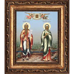 Пророк Захария и праведная Елисавета. Икона на холсте.