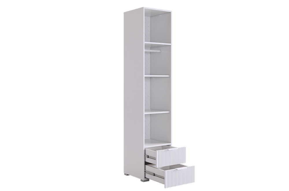 Шкаф однодверный "Зефир" 107.01, (Белое дерево/Белый (эмаль)),