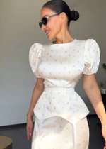 Платье "Стамбул", молочный с розовым