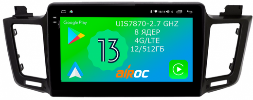 Магнитола для Toyota RAV4 XA40 2012-2019 - Airoc 2K AU-1110 Android 13, TS20, 12/512Гб, SIM-слот