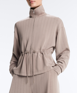 Oysho Мягкая куртка с регулируемой талией и высоким воротником, светло-серый