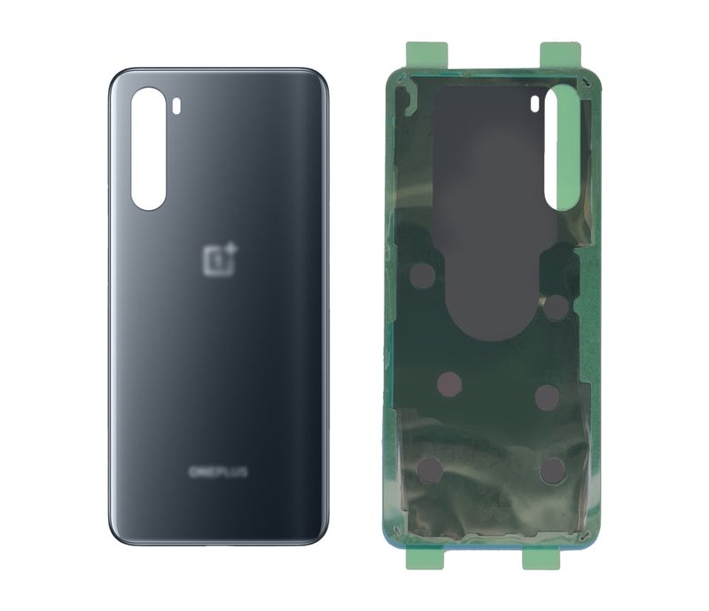 Задняя крышка для OnePlus Nord серая глянцевая (Gray Onyx) без стекла камеры