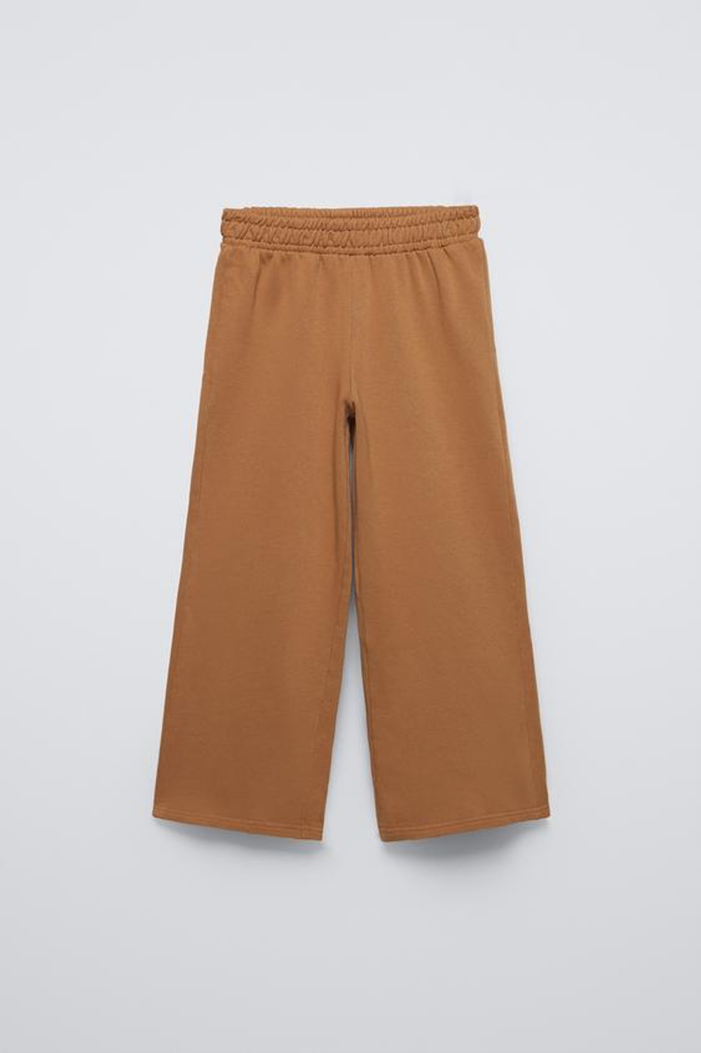 ZARA КОМПЛЕКТ ИЗ ХУДИ И БРЮК WIDE LEG ИЗ МЯГКОЙ ТКАНИ, СВЕТЛО-КОРИЧНЕВЫЙ