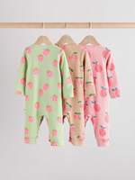 Комбинезон / Cлип для малышей Next E18-347, 3 шт., Светло-зеленый, Бежевый, Розовый