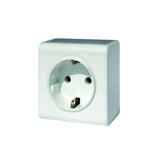 Розетка 1-местная белая с/з о/п евро Profitec Веста Эко ВЕ060103 011