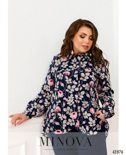Блуза 2229-темно-синий Minova Фото 2