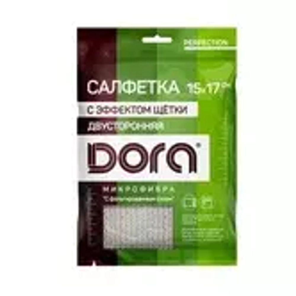 DORA Салфетка из микрофибры "С эффектом щетки" 17х15см *55