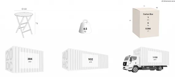 Helen Folding Table 60