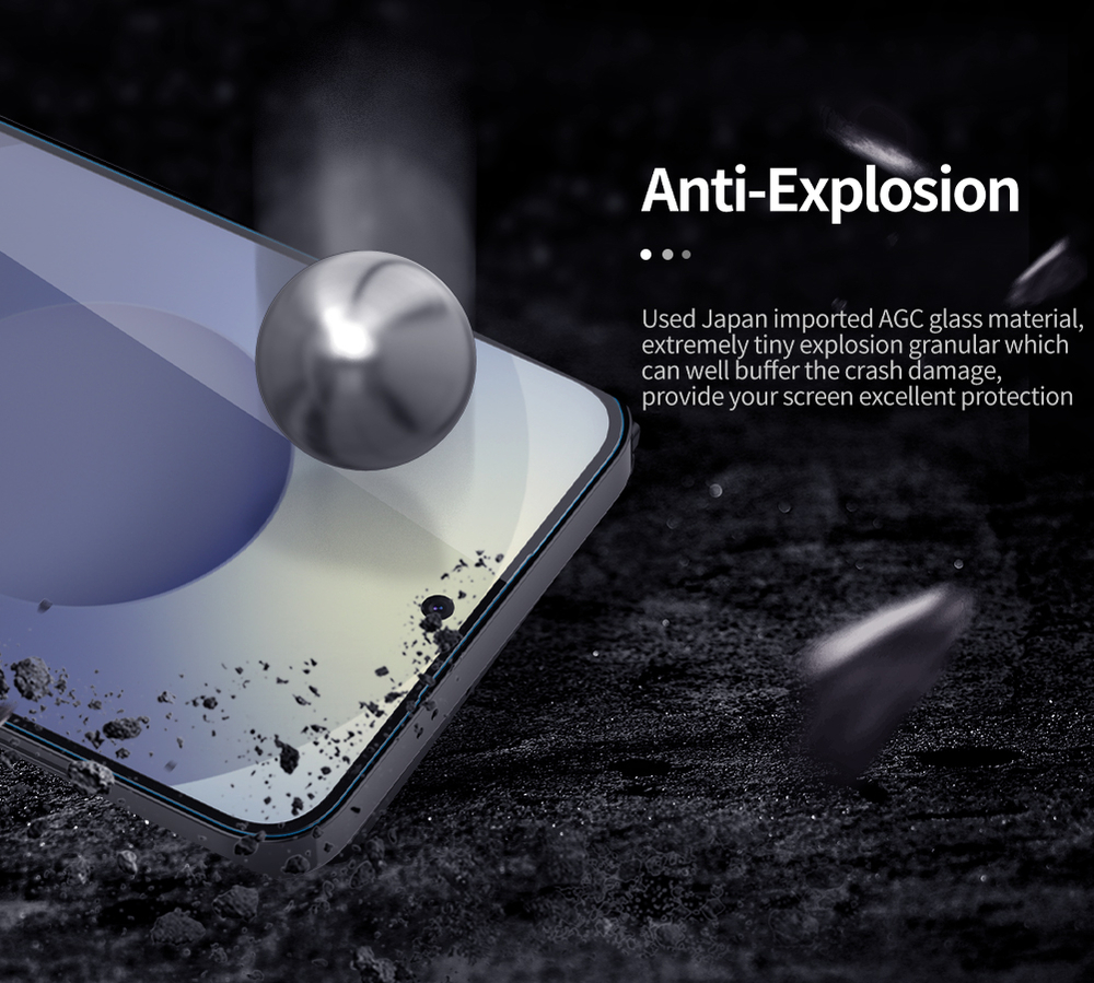 Защитное стекло с прозрачными рамками от Nillkin для Samsung Galaxy S25 FE, серия H+Pro Anti-Explosion Glass Screen Protector