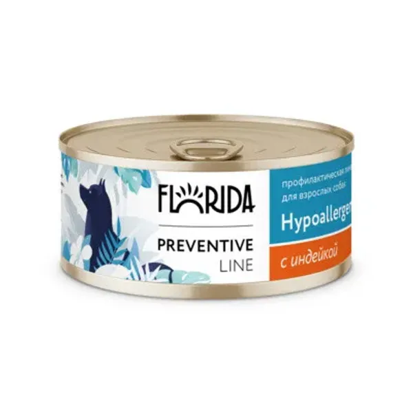Консервы Florida Preventive Line Hypoallergenic для собак при пищевой аллергии, с индейкой