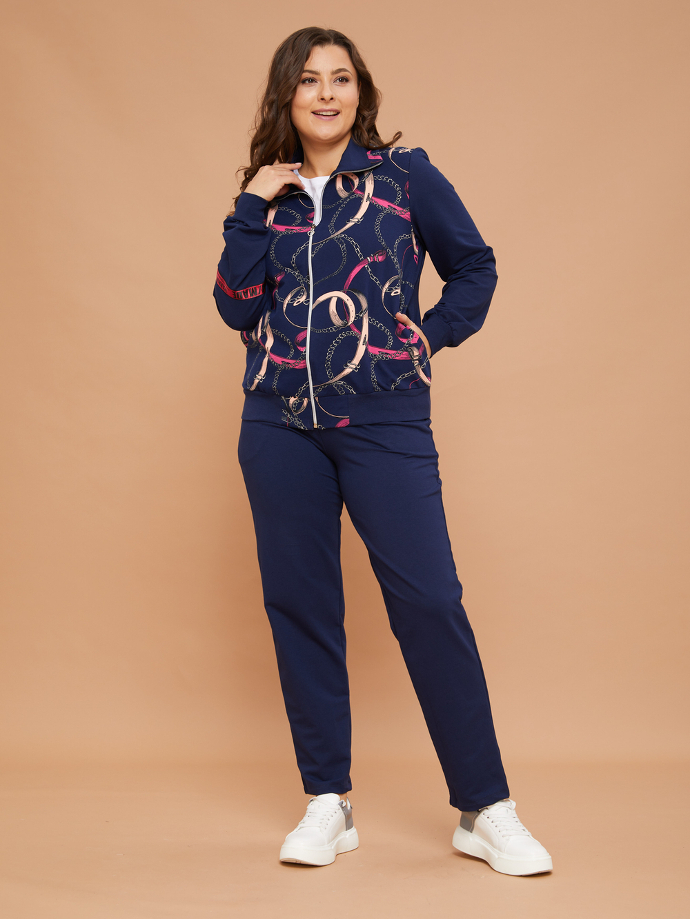 Толстовка К-384/синий-цепи