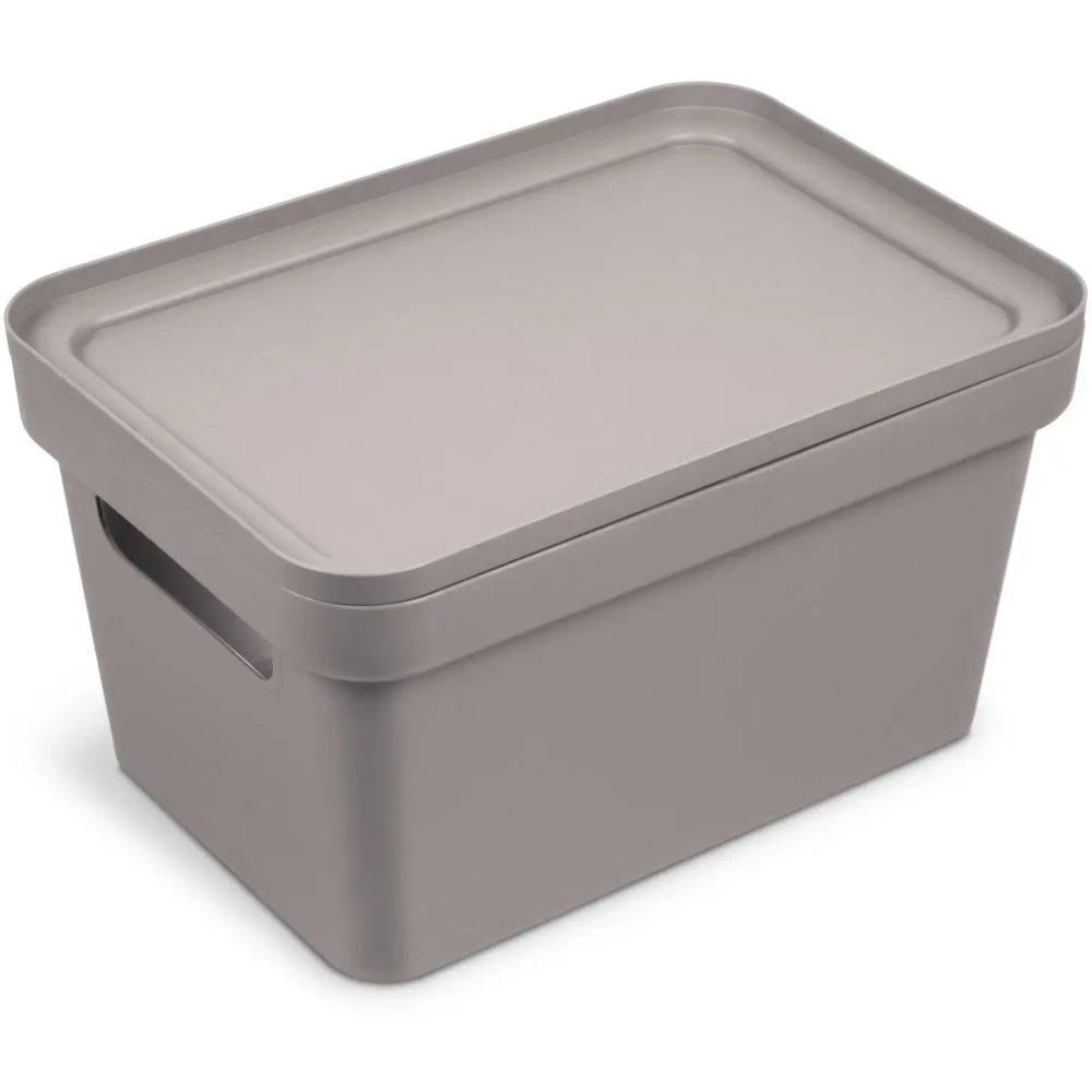 Корзина для хранения с крышкой «Фортуна», цвет коричнево-серый, 27*19*15см С745КСЕР