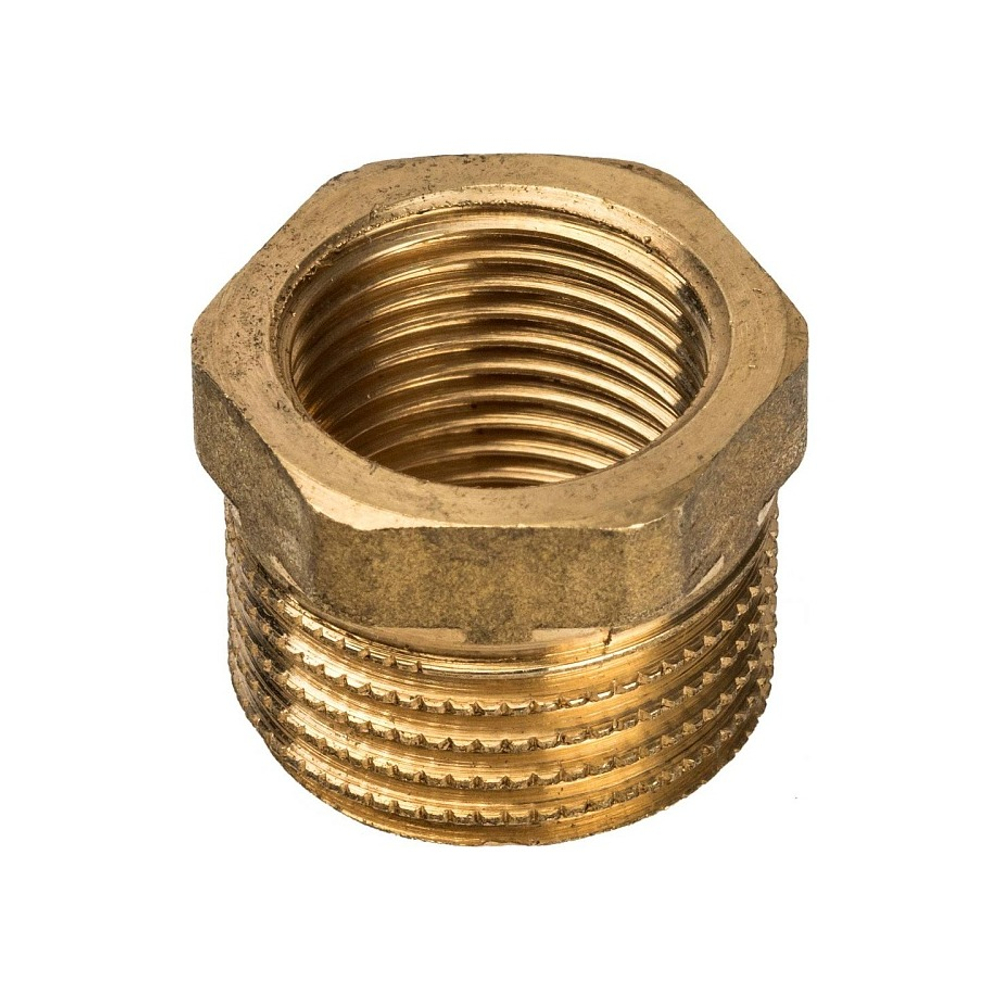 Футорка STOUT SFT 0028 - 1/2" x 3/8" (для стальных труб, латунь без покрытия)