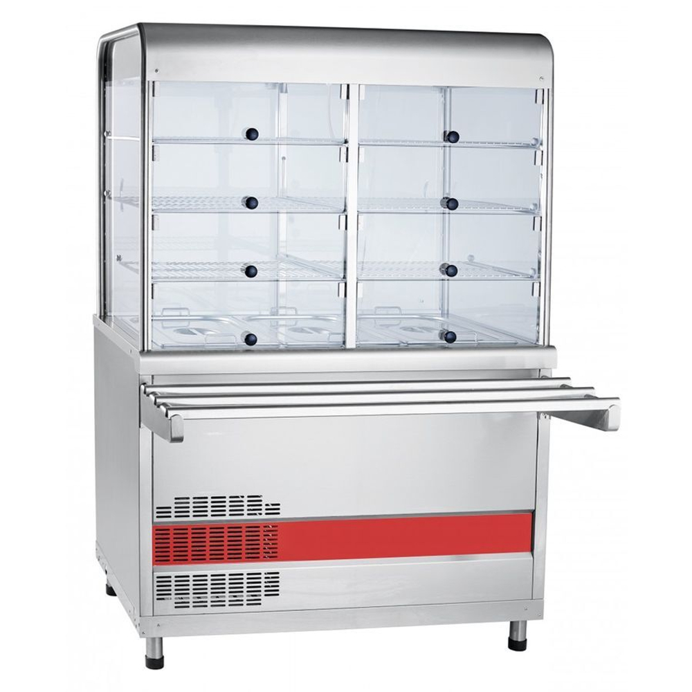 Прилавок-витрина холодильный Abat АСТА(М) ПВВ(Н)-70 КМ-С-02-НШ вся нерж. с г/ё