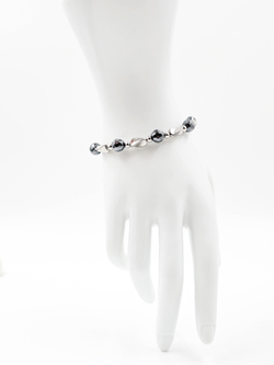 Браслет женский на руку из гематита и нержавеющей стали