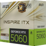 Видеокарта MSI NVIDIA  GeForce RTX 5060 RTX 5060 8G INSPIRE ITX OC 8ГБ Inspire, GDDR7, OC,  Ret