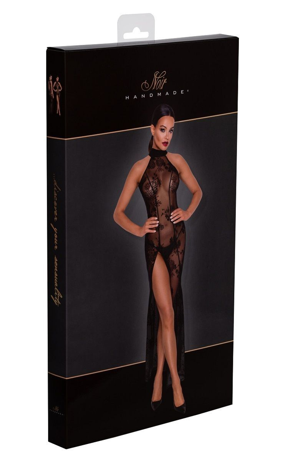 Длинное платье с роскошным разрезом Long tulle dress (Размер: M) (Цвет: черный)