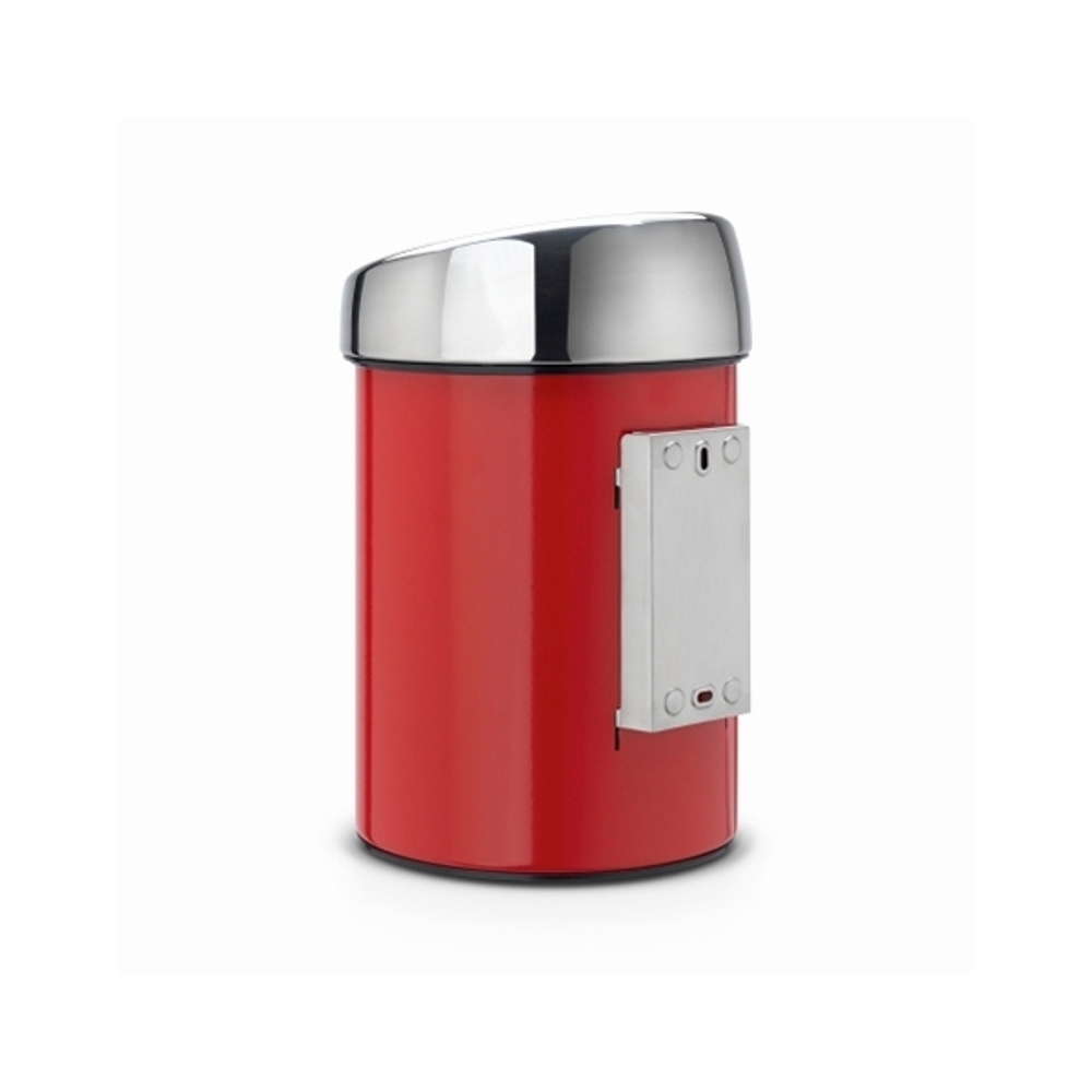Ведро для мусора Brabantia Touch Bin пламенно-красное 3л вид сзади